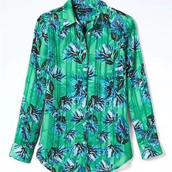 BANANA REPUBLIC DILLON BLOUSE-SIZE PETITE SMALL - Picture 3 of 4